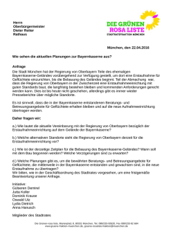 Herrn Oberb&uuml;rgermeister Dieter Reiter Rathaus M&uuml;nchen, den