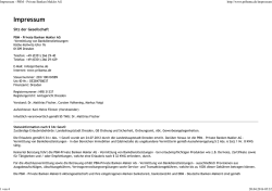 Impressum - PBM - Private Banken Makler AG