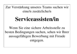 Serviceassisten/in - Autohaus Hettinger GmbH