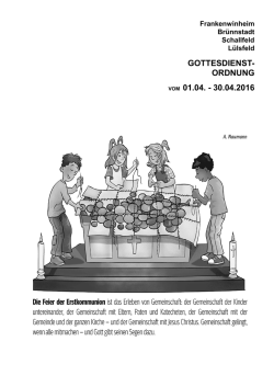 GOTTESDIENST- ORDNUNG VOM 01.04. - 30.04.2016