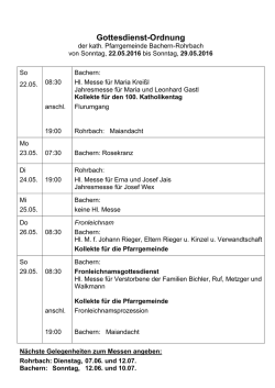 Gottesdienst-Ordnung - Pfarreiengemeinschaft Ottmaring
