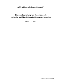 Eignungsbeurteilung von Deponieasphalt zur Basis