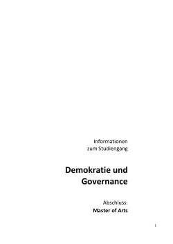 Demokratie und Governance M.A. - Justus-Liebig