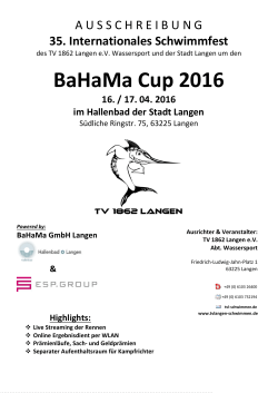 BaHaMa Cup 2016 - Kelkheimer Schwimm