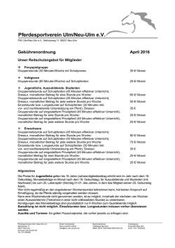 Gebührenordnung - PSV Ulm/Neu