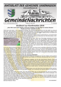 Gru&szlig;wort zur Konfirmation 2016