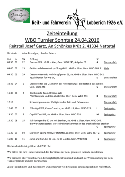 die Zeiteinteilung