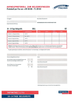 INFINITAS Ultra Aufheizprotokoll 10-14 Tage Belegreife