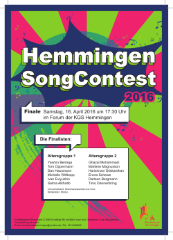 HemmingenSongContest - Musikschule Hemmingen