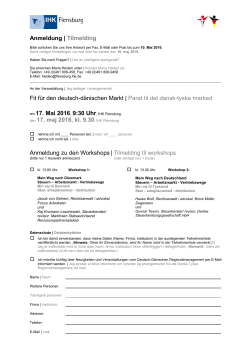 Anmeldung | Tilmelding Fit für den deutsch