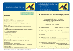 Symposiumprogramm - Achalasie