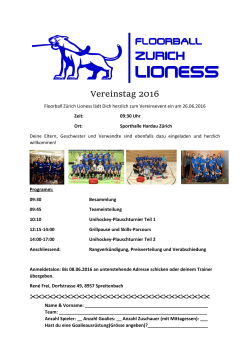Vereinstag 2016 - Floorball Zurich Lioness