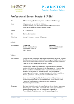 Professional Scrum Master I (PSM)