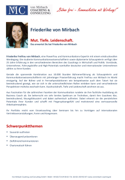Friederike Freifrau von Mirbach - von Mirbach Coaching & Consulting