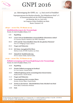 GNPI 2016 - Bundesverband "Das fr&uuml;hgeborene Kind" eV
