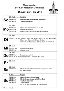 24. April bis 1. Mai - Karl-Friedrich