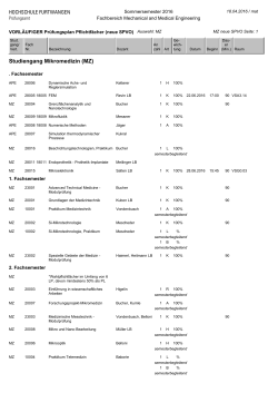 Mikromedizin (MZ) - Hochschule Furtwangen
