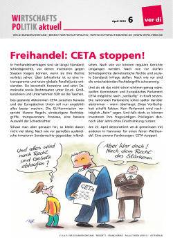 Freihandel: CETA stoppen! - ver.di | Wirtschaftspolitik