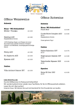 Offenweine - Restaurant Schlachthof