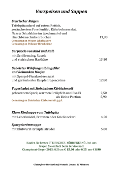 Speisekarte - Stainzerbauer