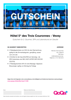 H&ocirc;tel 5* des Trois Couronnes - Vevey