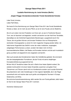 George-Tabori-Preis 2011 - Fonds Darstellende Künste eV
