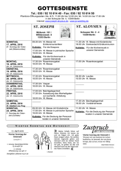gottesdienste - St. Aloysius