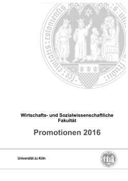 2016 - WiSo Fakultät - Universität zu Köln