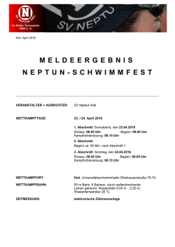 Meldeergebnis - SV Neptun Kiel