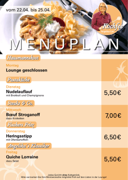 Menüplan - Lugana Entertainment GmbH