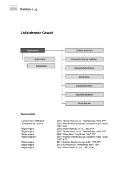 Vollziehende Gewalt - Staatskalender Kanton Zug