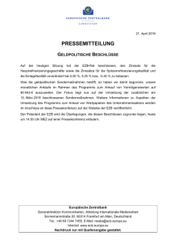 Beschlüsse des EZB-Rats