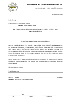 Projekt Fimo - Grundschule Bonbaden