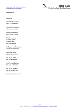 Dilemma - Deutsches Schriftstellerforum