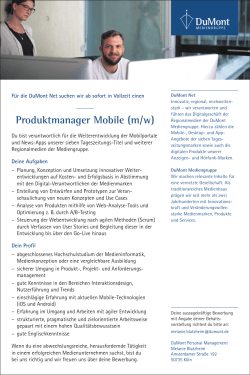 Produktmanager Mobile (m/w)