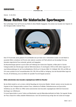 Neue Reifen für historische Sportwagen