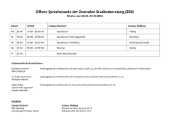 Offene Sprechstunde der Zentralen Studienberatung (ZSB)