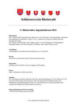 Schützenverein Rheinwald 5. Rheinwalder Jugendschiessen 2016