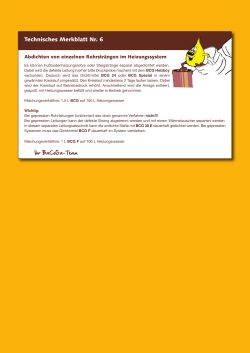 Technisches Merkblatt Nr. 6