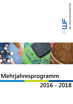 FWF-Mehrjahresprogramm 2016-2018