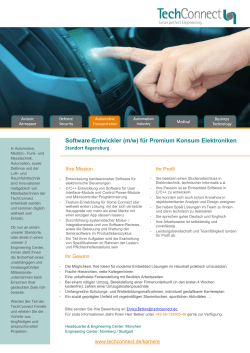 Software-Entwickler (m/w) für Premium Konsum Elektroniken