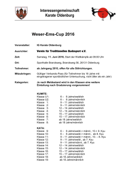 Weser-Ems-Cup 2016 - KARATE VERBAND NIEDERSACHSEN eV
