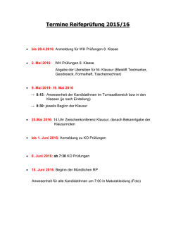 Informationen zur Reifepr&uuml;fung