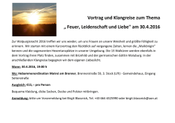 Feuer, Leidenschaft und Liebe" am 30.4.2016