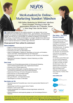 Werkstudent/in Online- Marketing Standort München