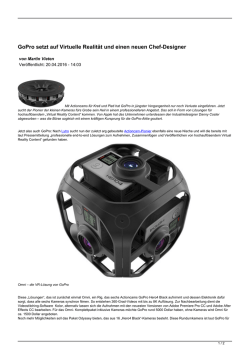 GoPro setzt auf Virtuelle Realit&auml;t und einen neuen Chef