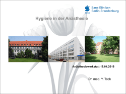 Nosokomiale Infektionen - Anästhesiewerkstatt Berlin