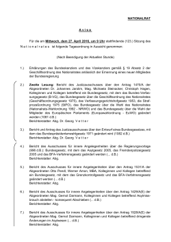 Tagesordnung / PDF - Österreichisches Parlament