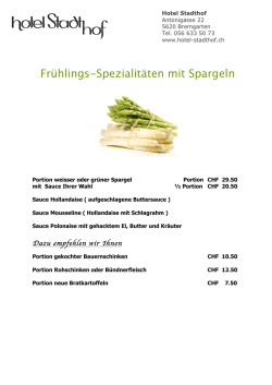Frühlings-Spezialitäten mit Spargeln