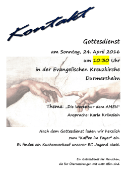 Gottesdienst - Evangelische Kirchengemeinde Durmersheim